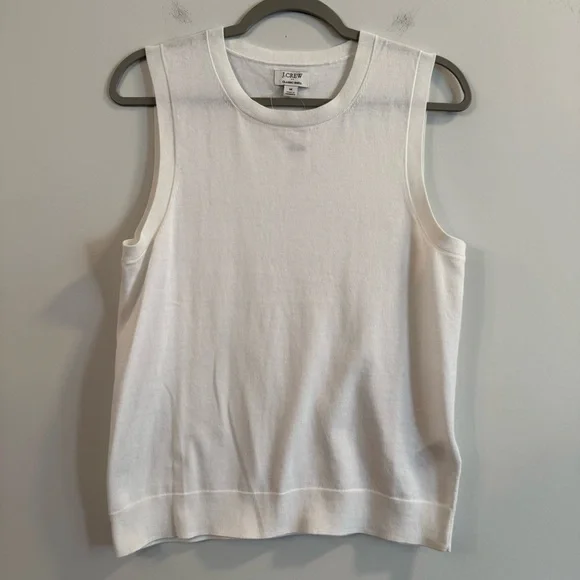 J. Crew Women's White Sleeveless sweater vest - Picture 1 of 4